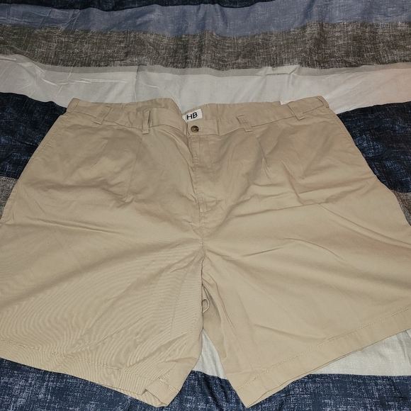 Harbor Bay Pleated Waist-Relaxer Khaki Shorts- Men's Big & Tall Size 54 NWT - Picture 1 of 6